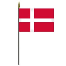 Danish flag on pole with gold tip