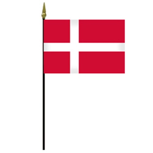Danish flag on pole with gold tip