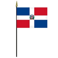 Dominican Republic flag on pole