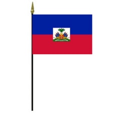 Haitian flag on a pole
