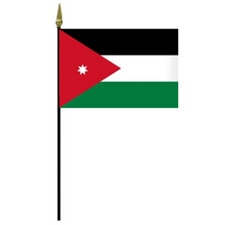 Jordan national flag on pole