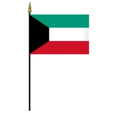 Kuwait national flag on a pole