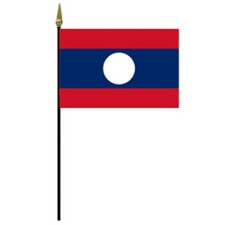 lao flag with circle and stripes