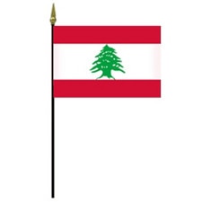 Lebanon national flag on pole
