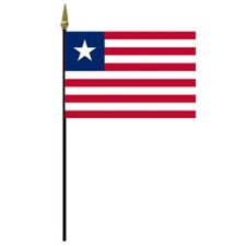 Liberian flag on pole