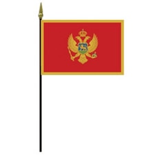Montenegro national flag on pole