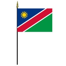 Namibia national flag on a pole