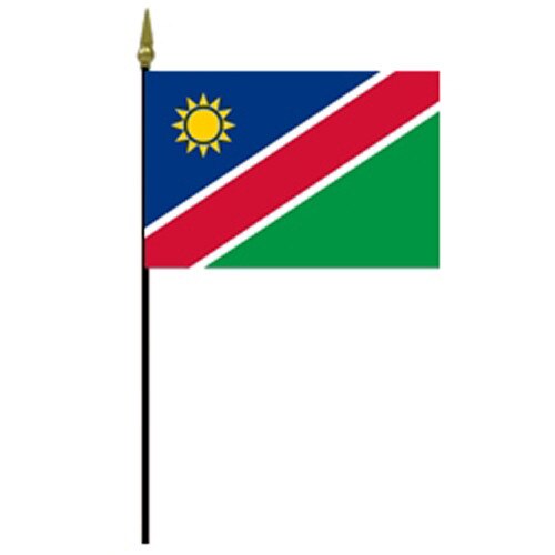 Namibia national flag on a pole