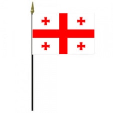 Georgia national flag with pole