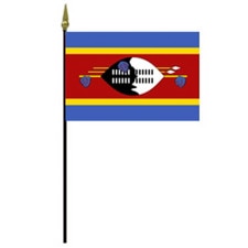 Eswatini flag on a flagpole