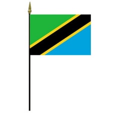 Tanzania national flag on pole