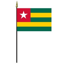 Togolese flag with star and stripes