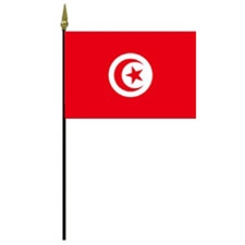 Tunisia flag with crescent and star