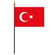 flag of Turkey red with white symbo