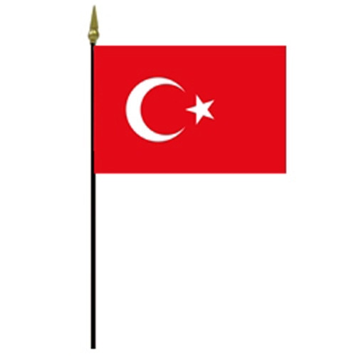flag of Turkey red with white symbo