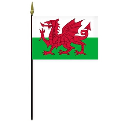 Welsh flag with red dragon design