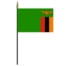 Zambia national flag on a pole