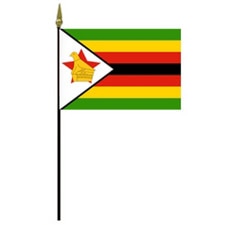 Zimbabwe flag on a flagpole