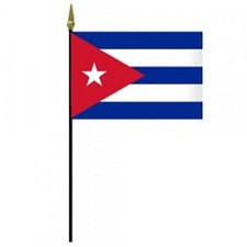 Cuban flag with red triangle and st