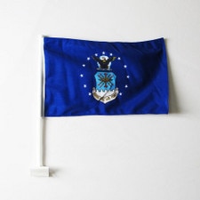 blue flag with crest and stars