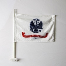 US Army flag with crest and date