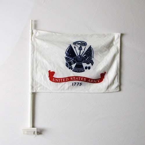 US Army flag with crest and date
