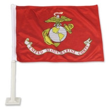 US Marine Corps flag on pole