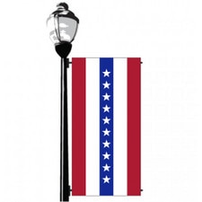 street lamp with flag banner