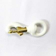 white and gold snap hook clip