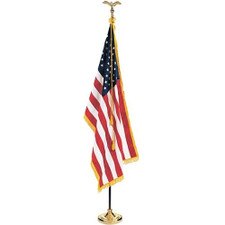 US flag on a gold base stand