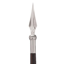 metal spearhead with wooden shaft
