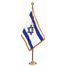 Israeli flag on flagpole