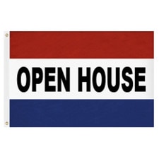 open house banner red white blue