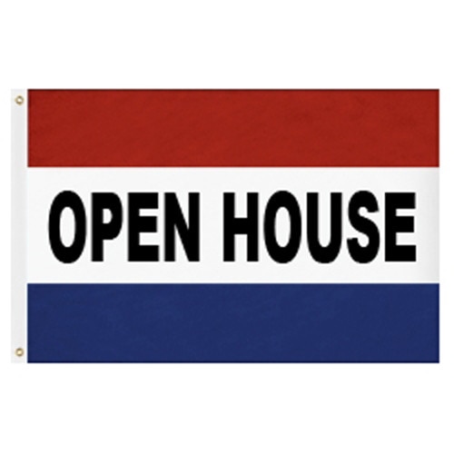 open house banner red white blue