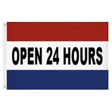 Open 24 hours sign flag