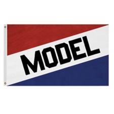 flag with model text design