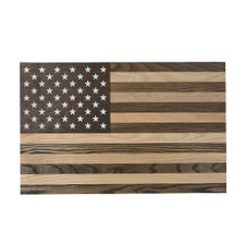 wooden American flag art piece
