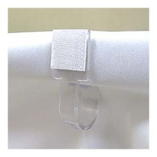 clear adhesive hook on curtain