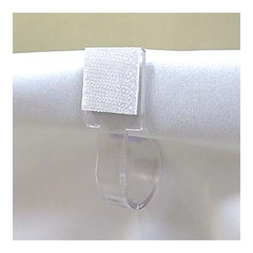 clear adhesive hook on curtain