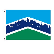 city silhouette flag design