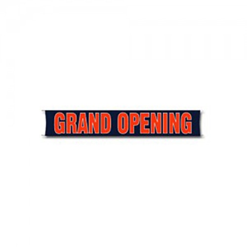 grand opening sign in blue red