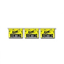 Now Renting signs on yellow bg
