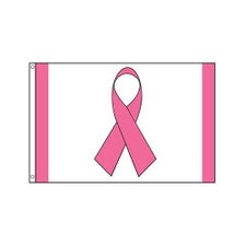 pink ribbon awareness flag