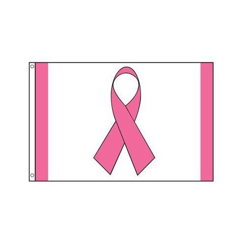 pink ribbon awareness flag