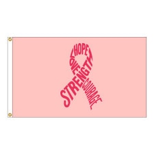 pink ribbon with words of hope