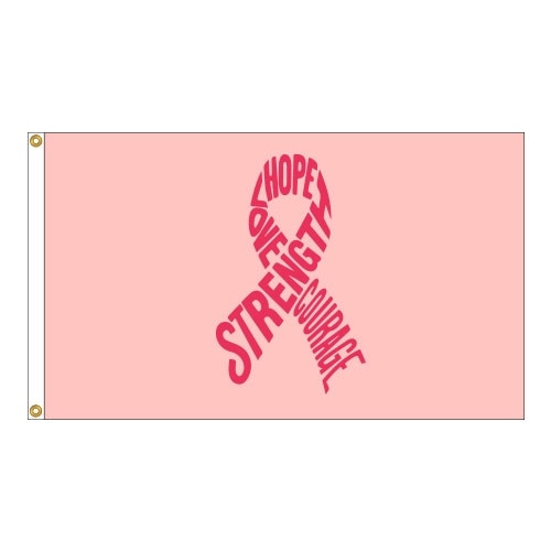 pink ribbon with words of hope