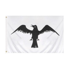 black bird flag on white background