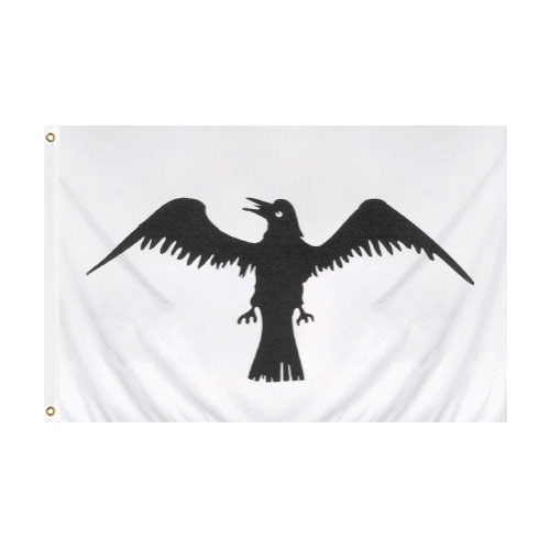 black bird flag on white background