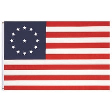 Betsy Ross flag with 13 stripes