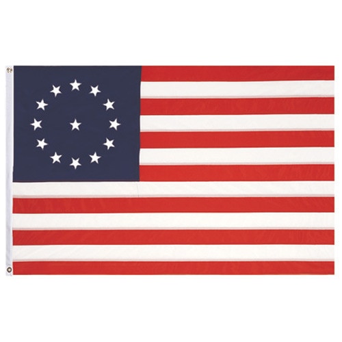Betsy Ross flag with 13 stripes